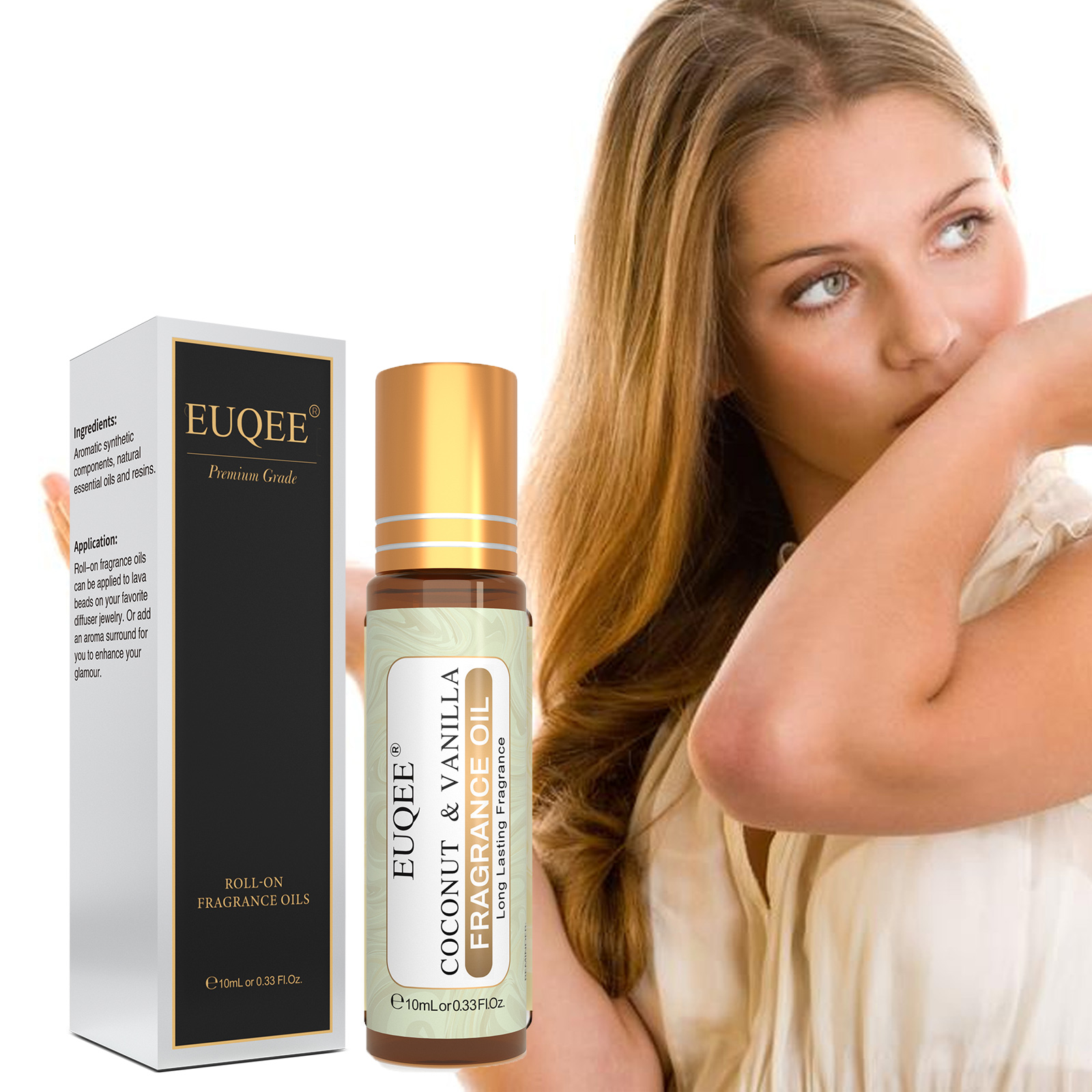 Home Fragrance Rose - EUQEE 10ml Women's Roller Fragrance Oil-Coconut