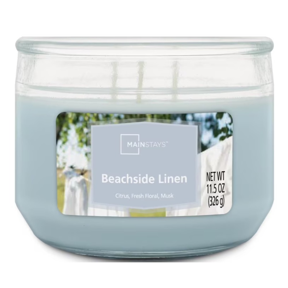 Home Fragrance Linen - Beachside Linen Scented Blue Glass Jar