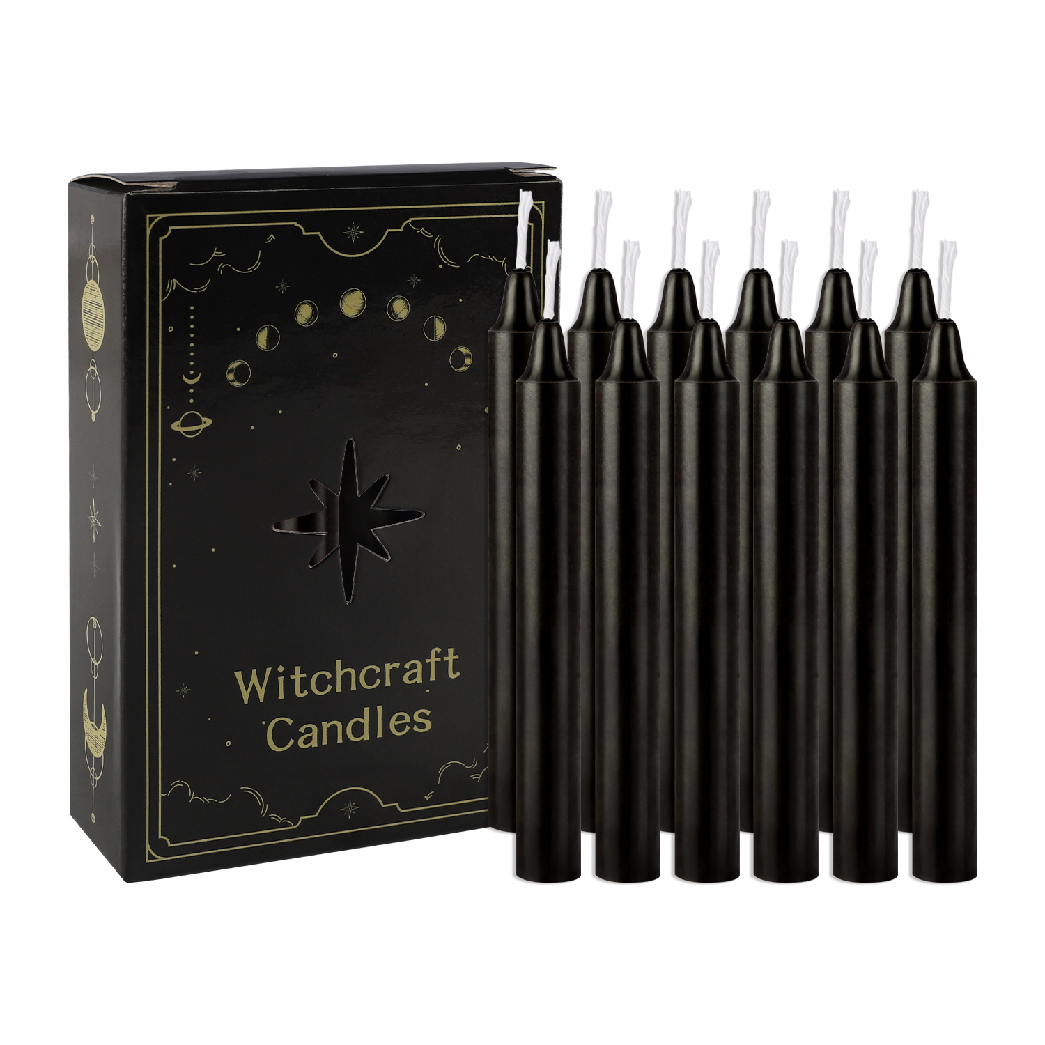 Quality Home Fragrance - 12 Pcs 3.9*0.4in (10.1*1.2cm) Black Small