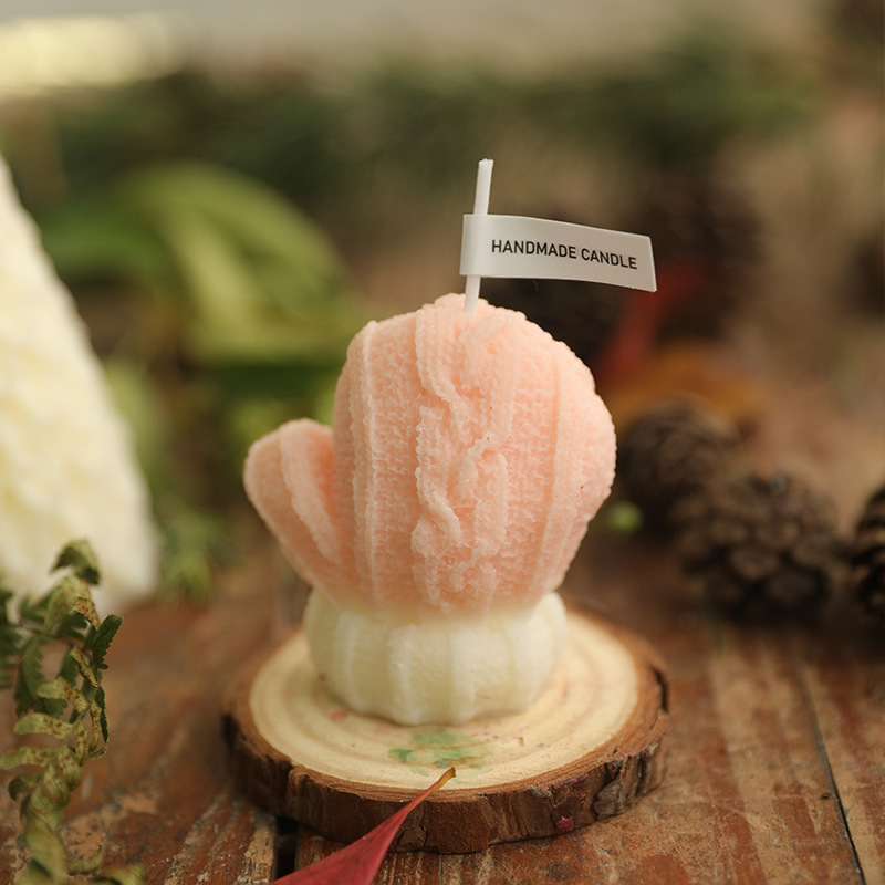 Home Fragrance Rose - 1Pc Mini Woolen Glove-shaped Scented Candle,
