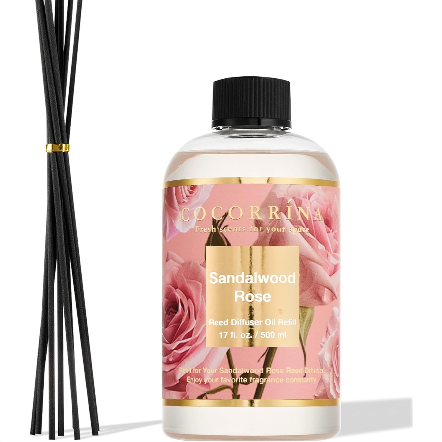 Home Fragrance Rose - Sandalwood Rose Reed Diffuser Refill 17oz
