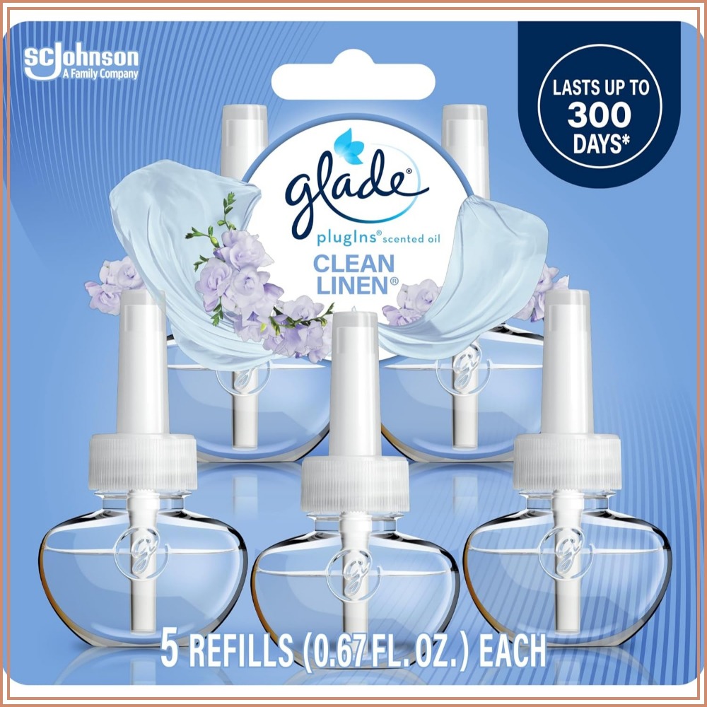 Home Fragrance Linen - 5-Pack Air Freshener Refills, Clean Linen