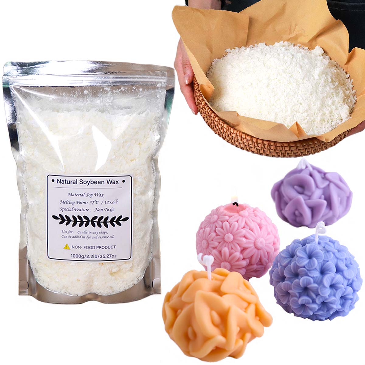 500g/1kg Natural Soy Wax Flake – обзор и цена Soy Wax Flake