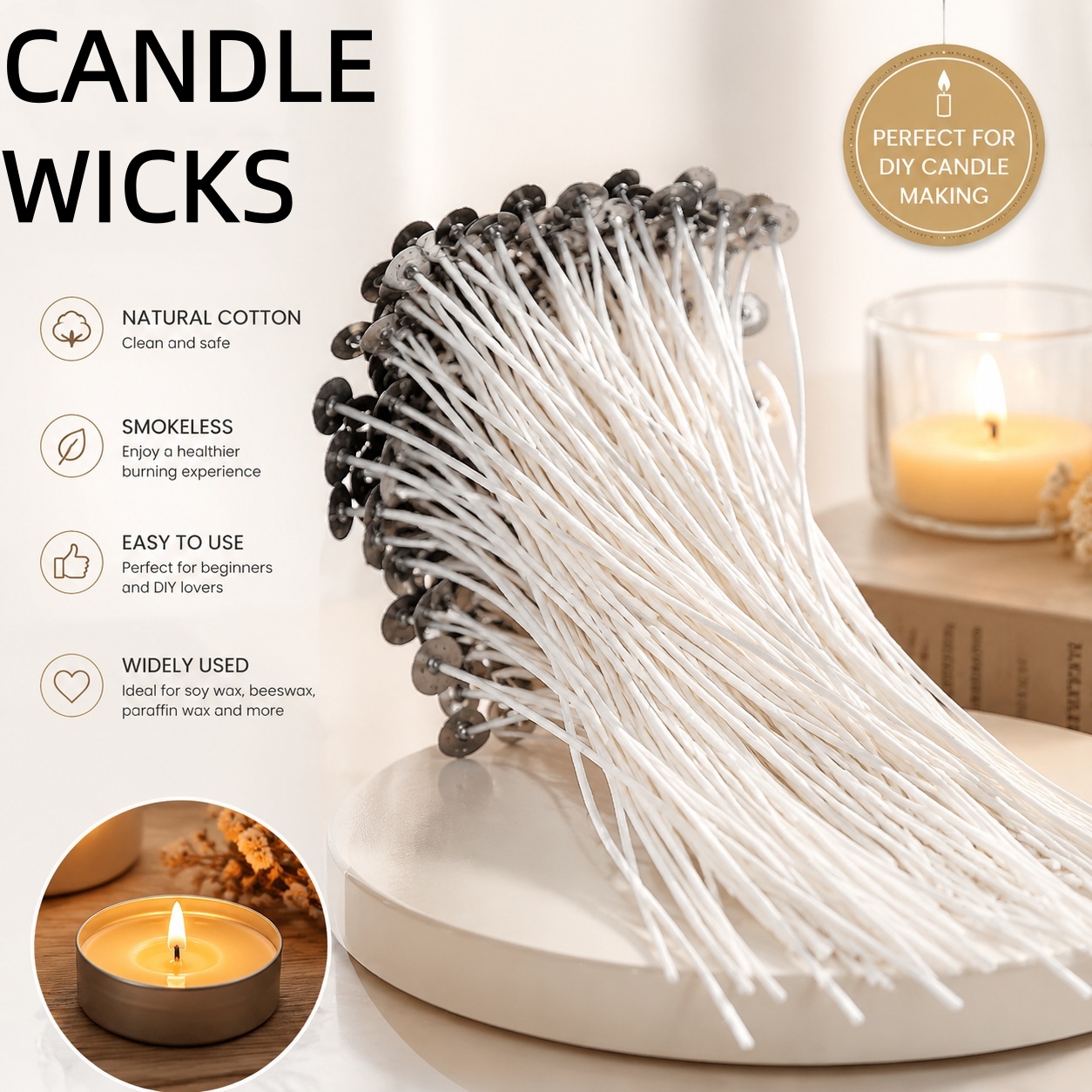 Smokeless Candle Wicks Soy wax – обзор и цена Soy Wax Flake