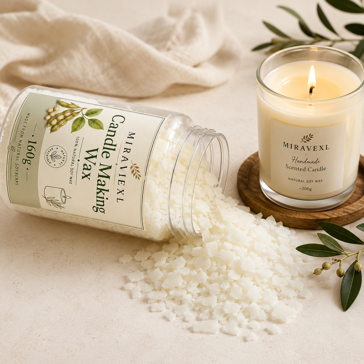 MIRAVEXL Natural Soy Wax 160g  – обзор и цена Soy Wax Flake
