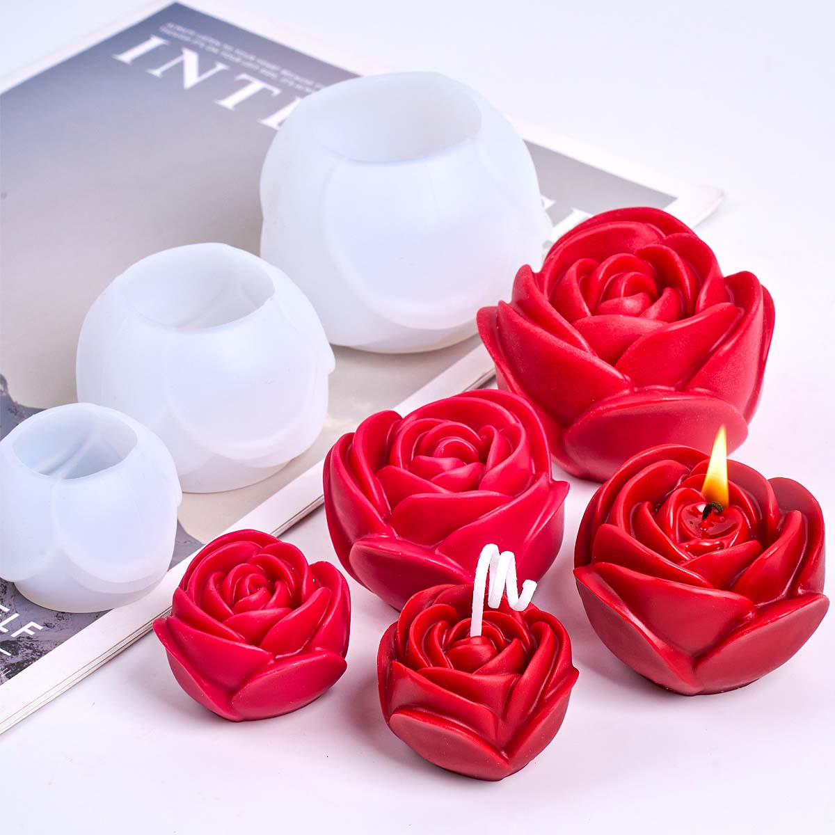 3D Flower Shape Silicone Candl – обзор и цена Home Fragrance Rose
