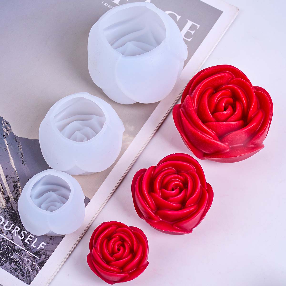 3D Flower Shape Silicone Candl – обзор и цена Home Fragrance Rose